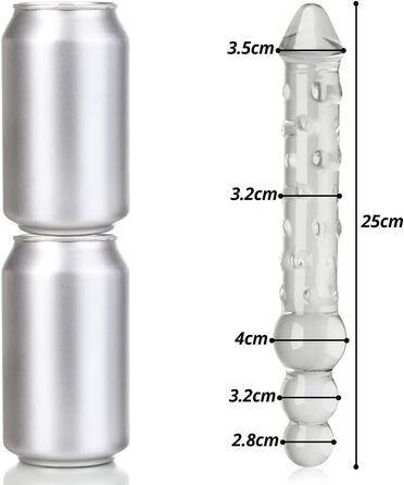 Скляний дилда SXOVO 29,5 см з частинками, анальні кульки, для масажу G-точки та простати, секс-іграшка для пар