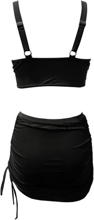 Бікіні жіночий Push-up безшовний з високою талією, чорний, розмір XXL