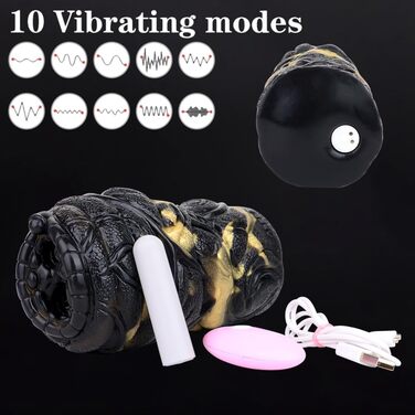 Вібраційний мастурбатор Lmgoc Tierserie з реалістичним дизайном, 10 режимів вібрації, силікон, для чоловіків