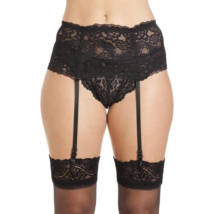 Жіночий пояс Silky Sexy Straps, чорний, червоний, білий, широкий, з мережива, XL