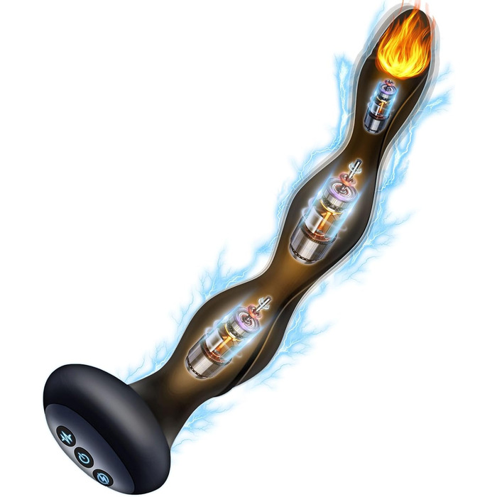 Анавібратор SXOVO з нагріванням, електростимуляція, 10 режимів вібрації та 5 режимів розряду. Підходить для чоловіків, жінок, пар. Матеріал: силікон.