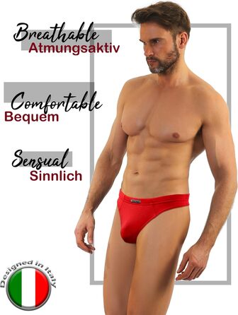 Sesto Senso чоловіча труси-танга з мікромодалю, 3 шт. (червоний, темно-синій, бірюзовий)