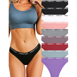 Набір жіночої бавовняної білизни FINETOO (5 шт.) - бавовняні труси, рейнбоу, спортивні, сексуальні, S-XL