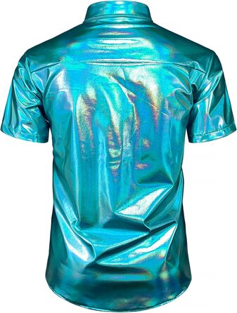 Чоловічий блискучий бронзовий костюм для нічного клубу JOGAL (синій блиск, розмір S)