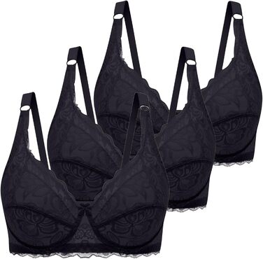 3 шт. комплект бюстгальтерів без кісточок для жінок CXCX Push Up мереживний, з регульованими бретелями, м'який та зручний. Білий+рожевий+чорний