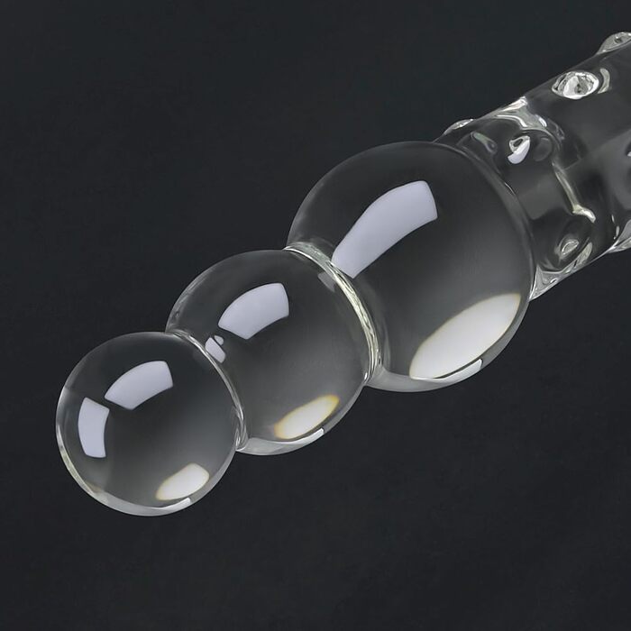 Скляний дилда SXOVO 29.5 см з частинками, анальні кульки, для масажу G-точки та простати, секс-іграшка для жінок та чоловіків