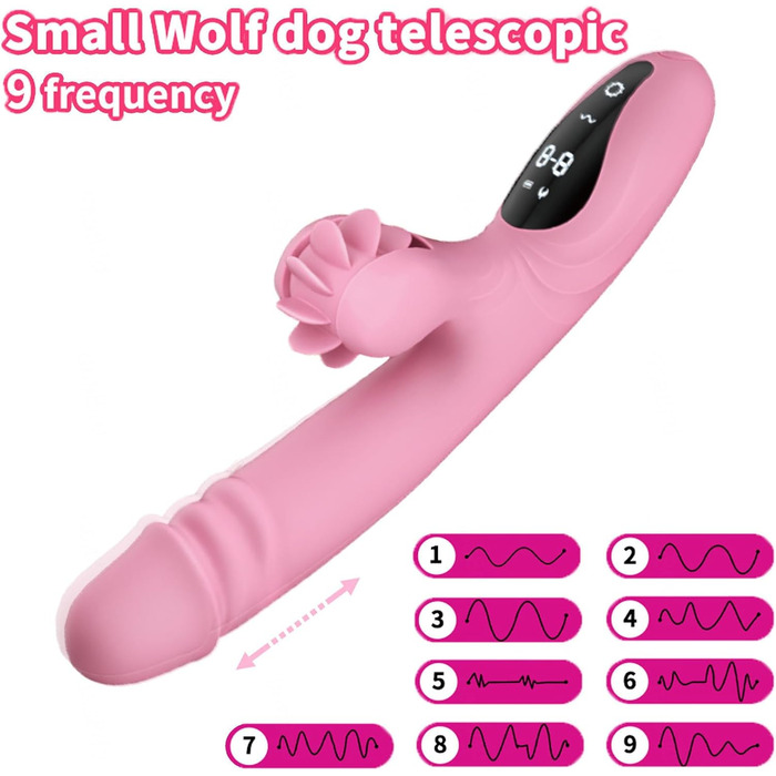 Вібратор для жінок з 9 функціями, підігрівом та телескопічним дизайном. Масажний дildo з силікону - іграшка для дорослих, зелений