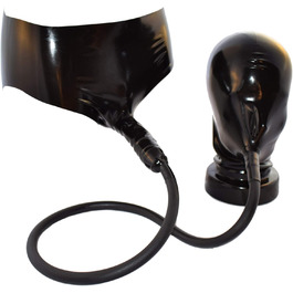 Латексні шорти Slip Rubberfashion з пеніс-кавери та маска - чорний латекс для чоловіків, 0.4 мм