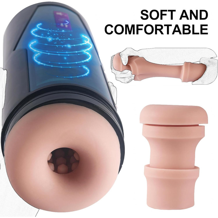 Масажер для чоловіків з телескопічною функцією та 9 вібраціями - електричний секс-іграшка для стимуляції пеніса