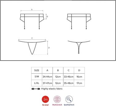 Корсет-стрінг MOKETTA з мереживом, чорний, S-M, у подарунковій коробці