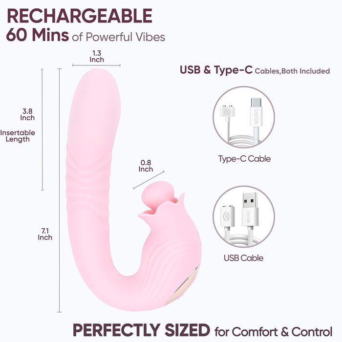 Вібратор кролик Selove 5-в-1 з ротаційною головкою для клітора – іграшка для дорослих (рожевий)