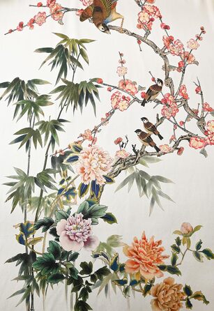 Шовковий халат-кімоно Ledamon для жінок, 100% шовк, довгий, квітковий дизайн, нічний халат (універсальний розмір, слонова кістка)