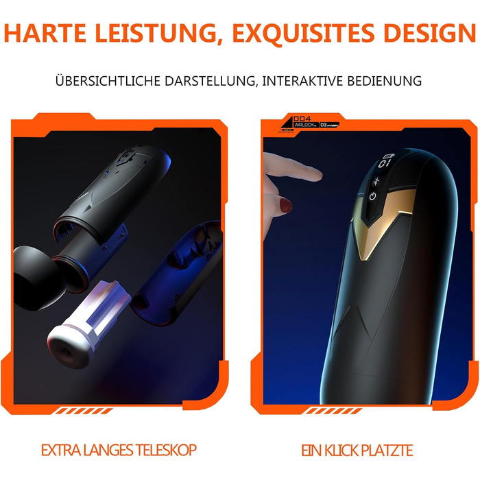 Електричний мастурбатор для чоловіків з 9-ю режимами, телескопічний, з 3D-реалістичним силіконом, стимулятор пеніса