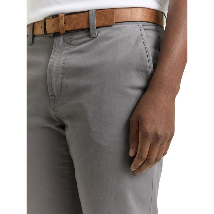 Чоловічі штани чинос Tom Tailor Denim Slim Fit з ременем, Castlerock Grey, 33W/32L