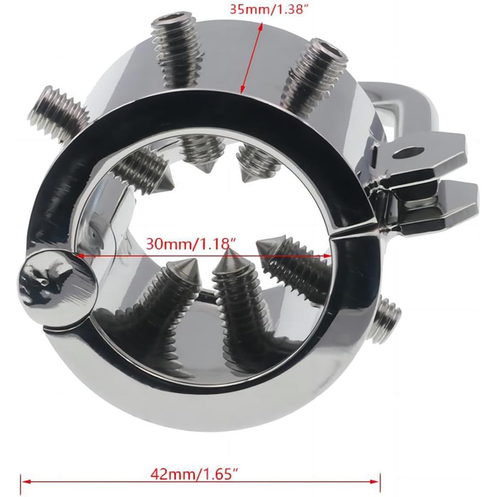 Металевий кільце для пеніса з високою продуктивністю, кавальце для яєчок з нержавіючої сталі з 6 гвинтами та 3 ключами, SM-обмеження, сексуальна іграшка для дорослих, чоловіче тренування на обмеження (кільце + 3 кульки)