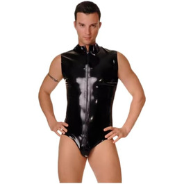 Латексний костюм-комбінезон GAYLOP, чорний, без рукавів, 0.4 мм, S-XXL