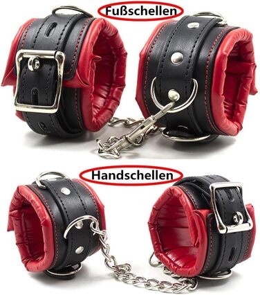 Набір наручників та кайданок для ніг Hanyi Leder з м'якою підкладкою, для БДСМ, еротичних ігор, для жінок та чоловіків