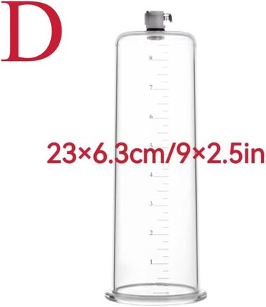 Вакуумний насос для збільшення пеніса, прозорий, з масштабом, ручний - для чоловіків, сексуальна іграшка, допомога при імпотенції, збільшення та подовження, D:23x6.3cm