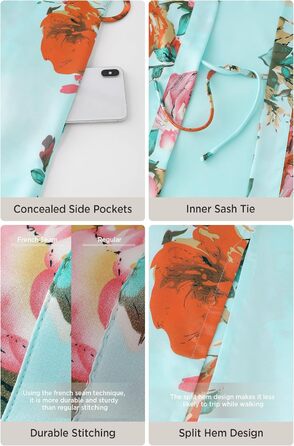 Халат жіночий шовковий максі з квітковим принтом, Babeyond, для дому та відпочинку