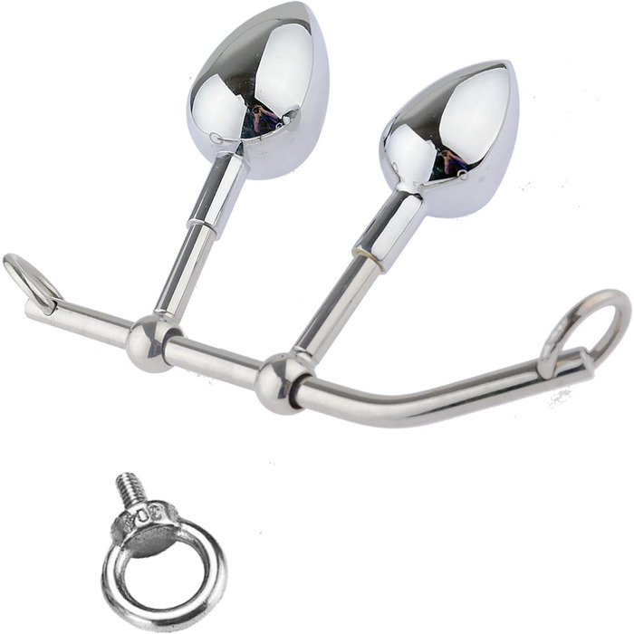 Набір анальних іграшок: металевий анальний дилда, плагін, гачок для стимуляції G-точки та простати. Для чоловіків та жінок (M+L)