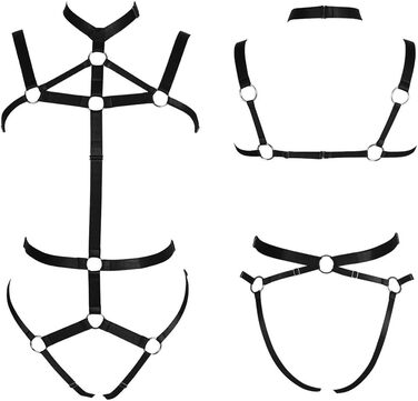 Жіночий комплект корсет, стрінги та пояс для карнавалу, чорний. Ідеально для фотосесій, танців та костюмів у стилі панк/готика.