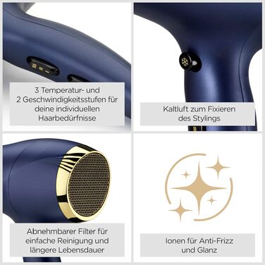 Професійний фен BaByliss Midnight Luxe 5781PE: потужний 2300W, іонна технологія Anti-Frizz, 3 режими температури та 2 швидкості, легкий