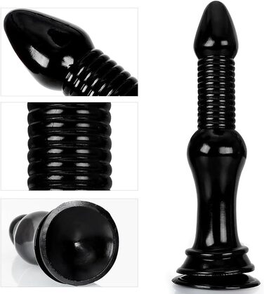 Анальний дildo Jixaxe 30 см з силікону - розширювач ануса, іграшка для стимуляції G-точки, чорний