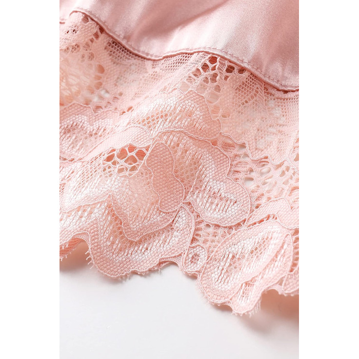 Халат шовковий BABEYOND для вечірки, весілля, лазнери, рожевий з мереживом, універсальний розмір