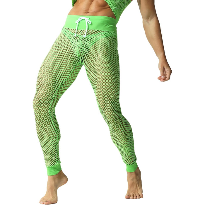 Чоловічі шорти-сетка YUFEIDA з дихаючого матеріалу, регульовані, спортивні лосини (Зелений, XL)