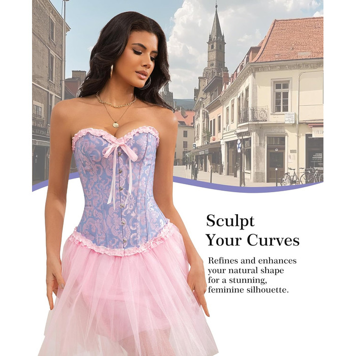 Корсет для жінок - бюстєль-корсет, чорний, розмір S