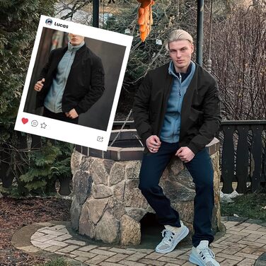 Чоловіча куртка-бомбер Rdruko демісезонна, осіння куртка-блузон, чорна, розмір L