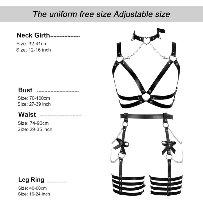 Жіночий шкіряний боді з корсетом BANSSGOTH, набір, з бантиком, мереживний, для танців та свят, чорний