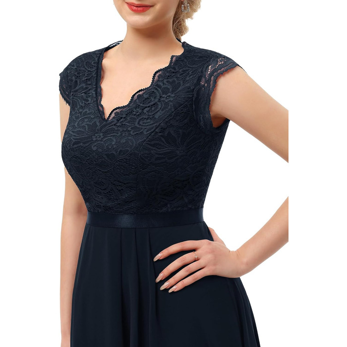 Сукня коктейльна Dressystar Daen для гостей на весілля, довжина міні, темно-синя (L)