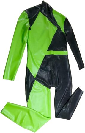 Боді з латексу для чоловіків VIYOLI, чоловічий латексний костюм, дизайн з блоками кольорів, індивідуальний колір чорний та червоний L