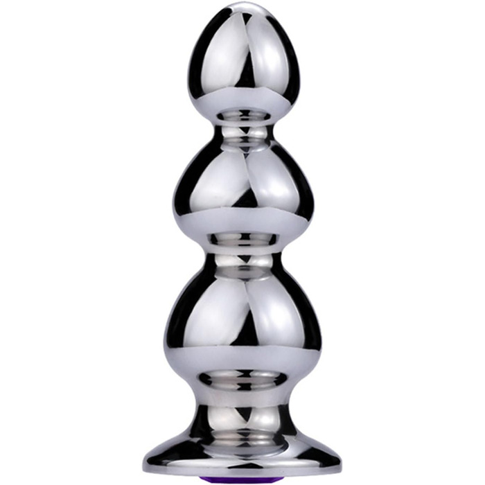 Анальний масажер з металу з діамантами для чоловіків та жінок, анальний дildo, стимулятор G-точки, простати, Dilatatoren, анальні іграшки, срібло (L)