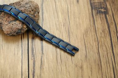 Чоловічий сталевий браслет Mason Link двоколірний (чорний, синій) з релігійним символом віри, подарункова прикраса з інструментом для регулювання розміру