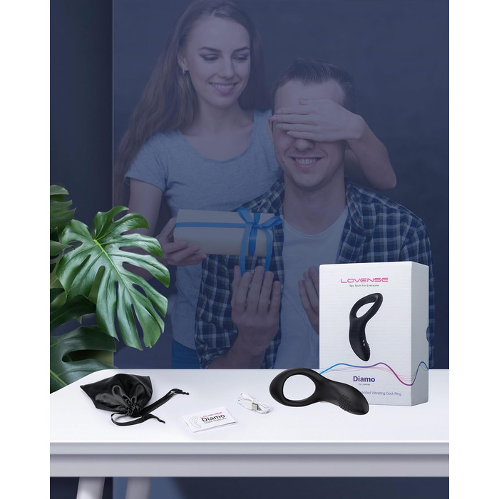 LOVENSE Diamo Bluetooth вібратор кільце для чоловіків з пультом керування, безліч режимів, програмування
