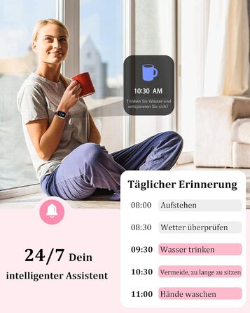 Смарт-годинник KALINCO для чоловіків та жінок: Bluetooth-дзвінки, вимірювання тиску, пульсу, SpO2, стресу, 100+ спортивних режимів, аналіз сну, сумісність з iOS та Android (Фіолетовий)