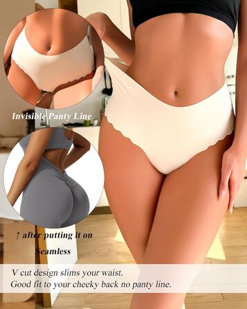 Труси жіночі Sips, висока талія, безшовні, 6 шт. (чорний*3, кольоровий*3), L