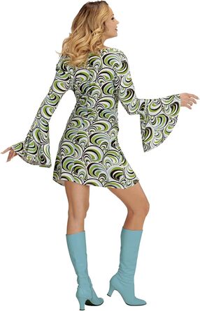 Сукня у стилі 70-х W WIDANN ILANO Party Fashion для жінок, з бахромою, для карнавалу, фестивалю, вечірки (XS, Waves)