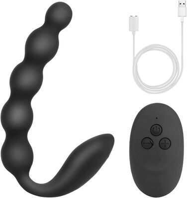 Анальний вібратор LZMYZ з 10 режимами вібрації, 2 мотори, перлини для масажу простати, для чоловіків, жінок та пар