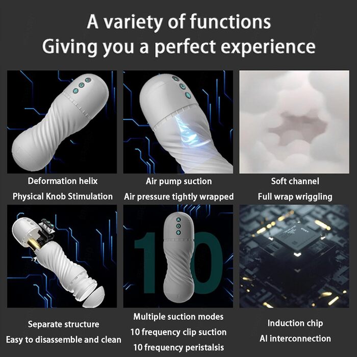 Електричний мастурбатор для чоловіків, чаша з 10 режимами вібрації та 10 режимами насосу. Іграшка для дорослих, автоматичний вібратор для чоловіків