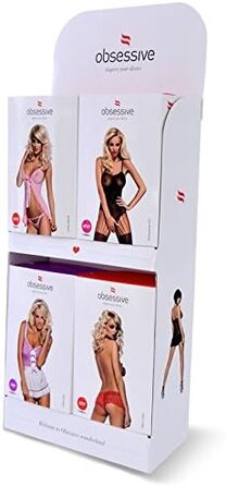 Елегантний комплект спідньої білизни Obsessive: мереживний халат з бюстгальтером та стрінгами, подарункова коробка, чорний/бірюзовий, S-M