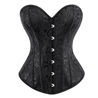 Корсетний топ WERFORU для жінок з повним бюстом, чорний, готичний стиль, вінтаж, для карнавалу та Хелловіну