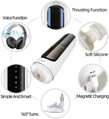 Автоматичний тренажер для фітнесу для чоловіків, 10 частот, інтелектуальний нагрів, інтелектуальна вимова