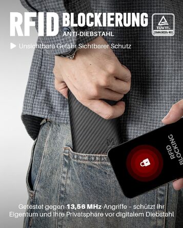 Чоловічий гаманець з RFID-захистом та монетницею, смарт-портмоне з вікном для ID-картки, відділення на 11 карток, колір Carbon Orange