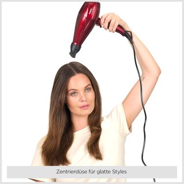 Професійний фен BaByliss Pro Digital 6001DE з дифузором, іонна технологія, 2200 Вт, 3 рівні температури та 4 режими потоку повітря, червоний