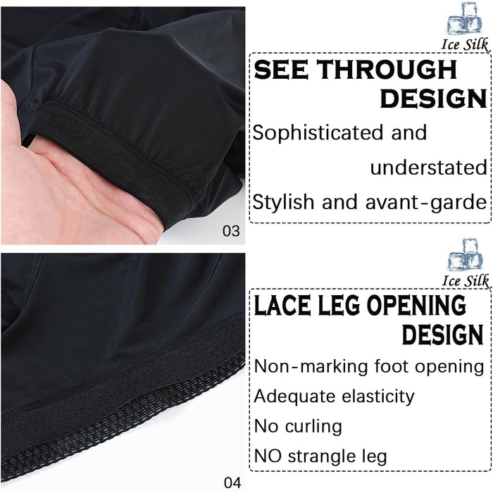 Сліпекс чоловічі прозорі сексуальні труси BIATWOWR з підсилювачем мішка для більшої привабливості та комфорту (2 шт.): різнокольорові, XL