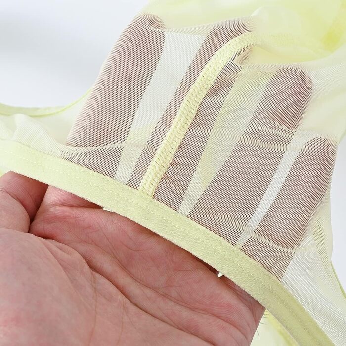 Сліп BIATWOWR для чоловіків, труси-сліпи з прозорого матеріалу, сексуальна білизна (XXL, жовтий)