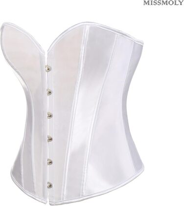 Корсет Miss Moly для жінок з атласу, Burlesque, модельний, Overbust, топ, білий